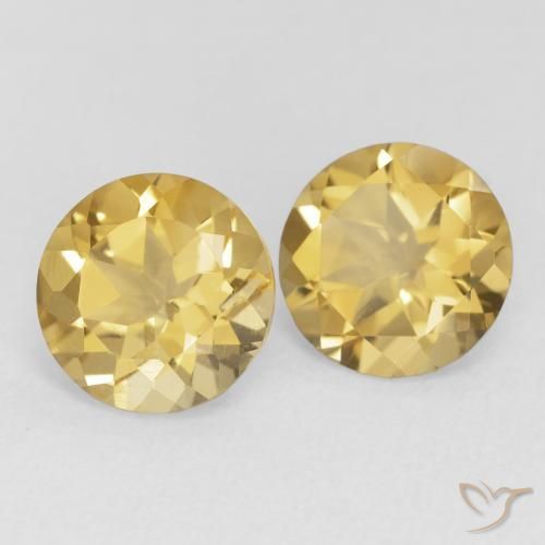 Pedras preciosas de Citrino ouro médio natural de 3.54 ct, Redondo, VVS