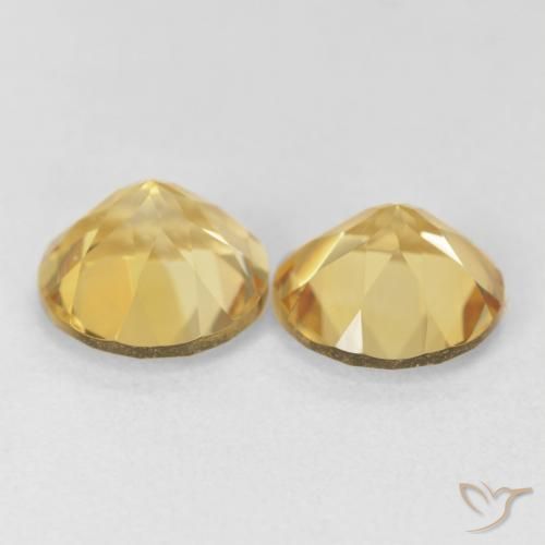 Pedras preciosas de Citrino ouro médio natural de 3.54 ct, Redondo, VVS