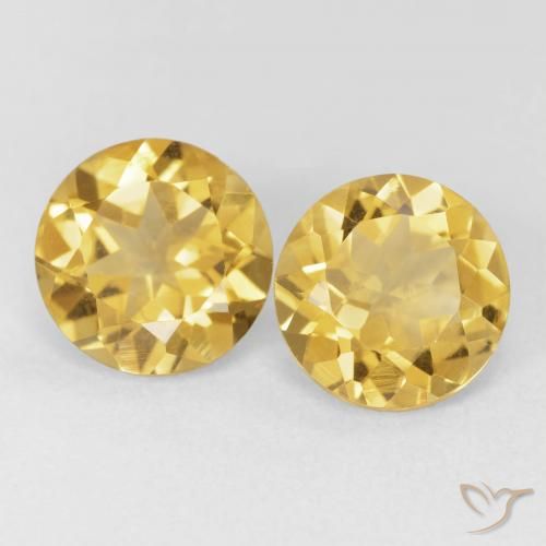 3.44ctw Natural ouro médio Citrino, Redondo, VVS