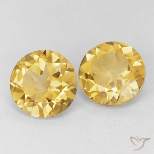 Pedras preciosas de Citrino ouro médio natural de 3.44 ct, Redondo, VVS