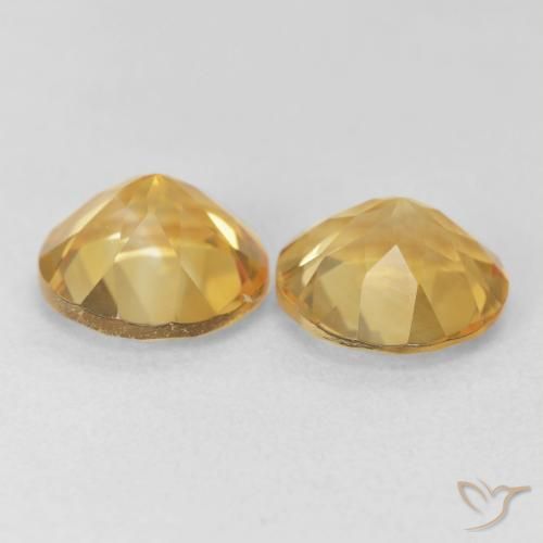 Pedras preciosas de Citrino ouro médio natural de 3.44 ct, Redondo, VVS
