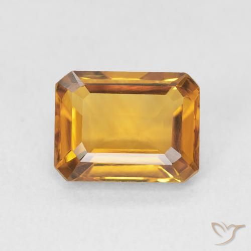 1.52ct Natural Laranja Dourada Citrino, Corte Esmeralda, VVS