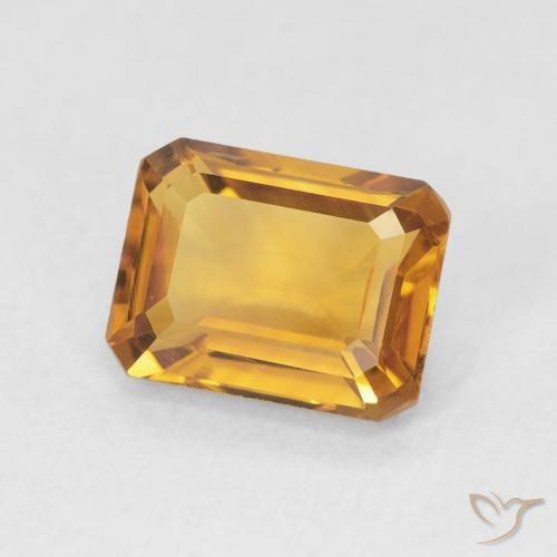 Citrino Laranja Dourada Natural 1.52ct, Corte Octógono / Esmeralda, VVS