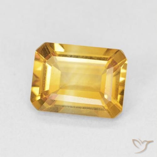 Citrino Dourado médio Natural 1.43ct, Corte Octógono / Esmeralda, VVS