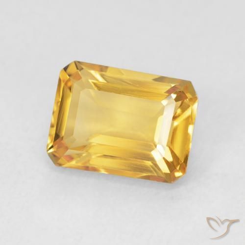 Citrino Laranja Dourada Natural 1.61ct, Corte Octógono / Esmeralda, VVS
