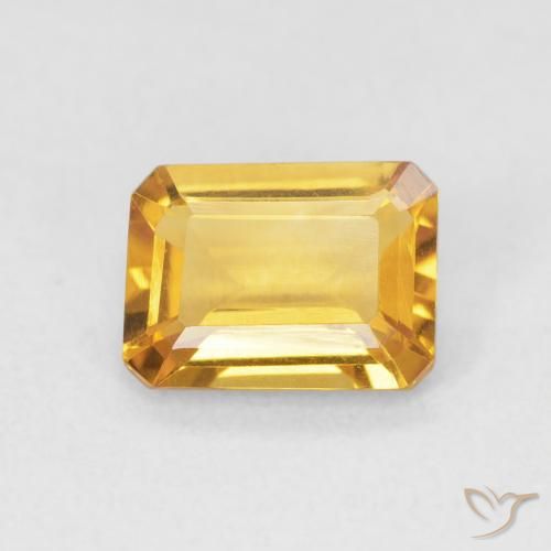 1.22ct Natural Laranja Dourada Citrino, Corte Esmeralda, VVS