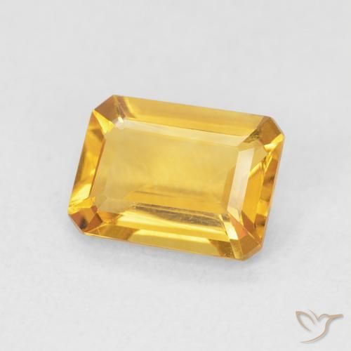 Citrino Laranja Dourada Natural 1.22ct, Corte Octógono / Esmeralda, VVS