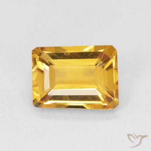 1.32ct Natural Laranja Dourada Citrino, Corte Esmeralda, VVS