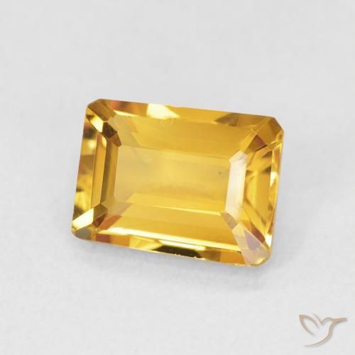 Citrino Laranja Dourada Natural 1.32ct, Corte Octógono / Esmeralda, VVS