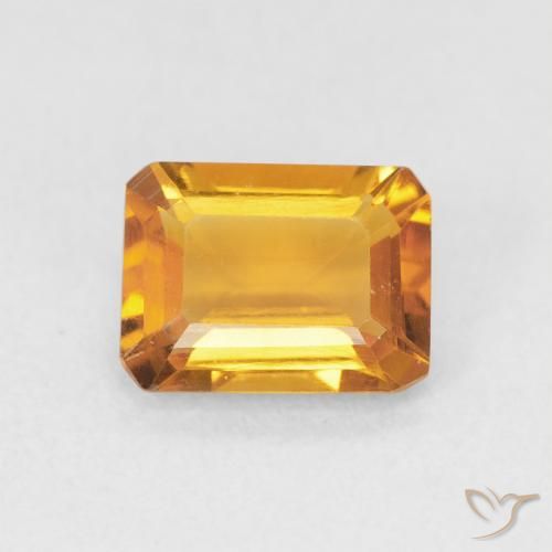 1.26ct Natural Dourado médio Citrino, Corte Esmeralda, VVS