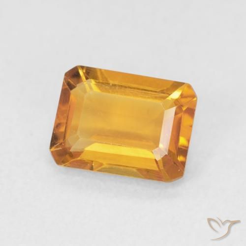 Citrino Dourado médio Natural 1.26ct, Corte Octógono / Esmeralda, VVS