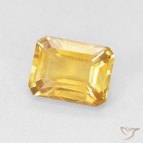 Citrino Laranja Dourada Natural 1.57ct, Corte Octógono / Esmeralda, VVS