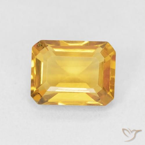 1.52ct Natural Laranja Dourada Citrino, Corte Esmeralda, VVS