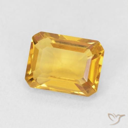Citrino Laranja Dourada Natural 1.52ct, Corte Octógono / Esmeralda, VVS