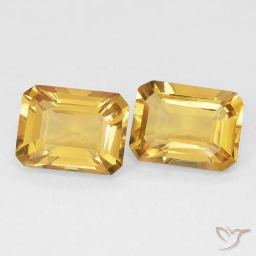 Pedras preciosas de Citrino Dourado natural de 2.86 ct, Corte Octógono / Esmeralda, VVS-VS