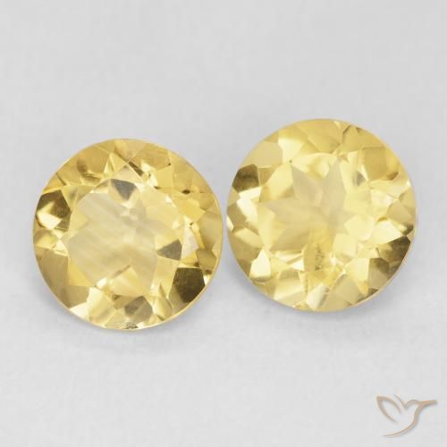 Pedras preciosas de Citrino Amarelo Toscana natural de 2.22 ct, Redondo, VVS-VS