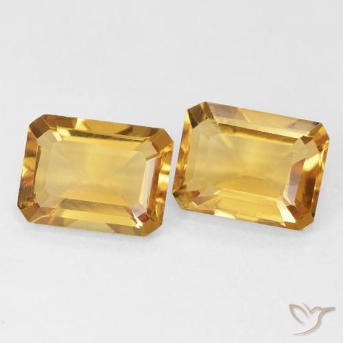 Pedras preciosas de Citrino Dourado natural de 2.84 ct, Corte Octógono / Esmeralda, VVS-VS