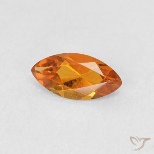 Citrino Laranja Médio Natural 0.48ct, Marquesa, VVS-VS