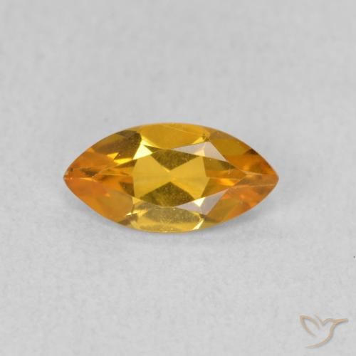 0.45ct Natural Laranja Dourada Citrino, Marquesa, VVS