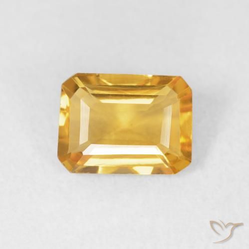 1.18ct Natural ouro brilhante Citrino, Corte Esmeralda, VVS