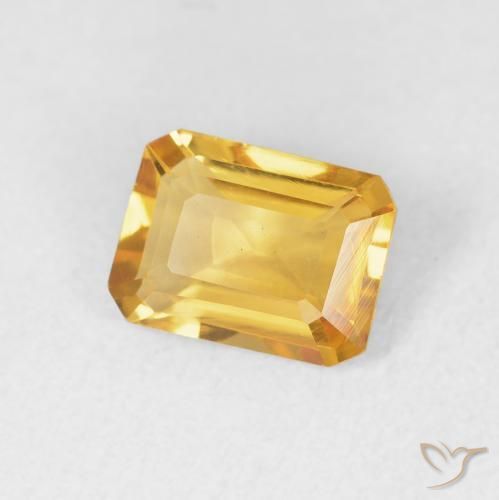Citrino ouro brilhante Natural 1.18ct, Corte Octógono / Esmeralda, VVS