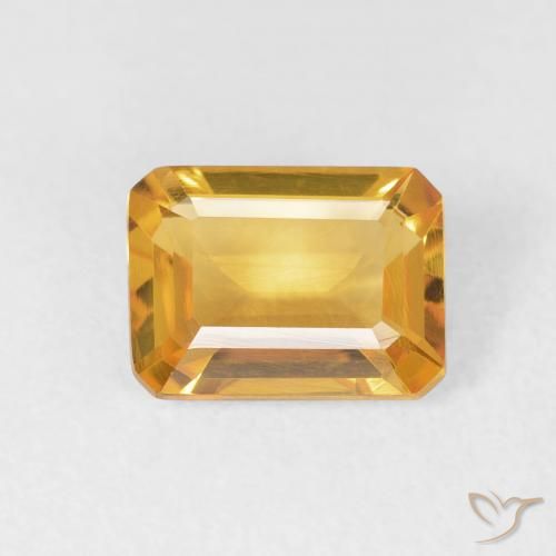 1.49ct Natural Medium Light Orange-Gold Citrino, Corte Esmeralda, VVS