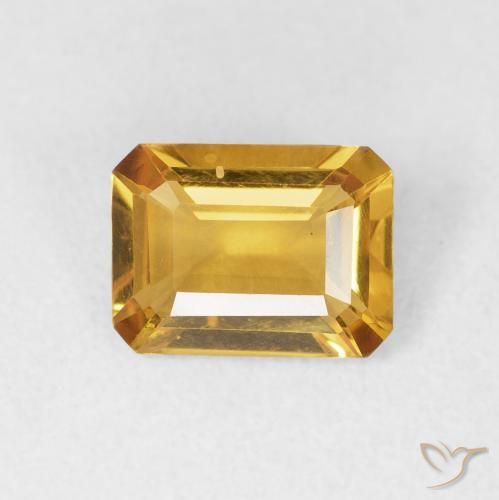 1.37ct Natural Laranja-Ouro Citrino, Corte Esmeralda, VVS-VS