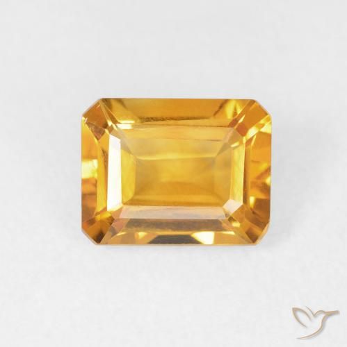 1.49ct Natural Laranja-Ouro Citrino, Corte Esmeralda, VVS-VS