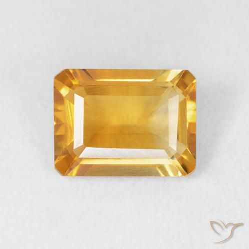 1.51ct Natural Laranja Dourada Citrino, Corte Esmeralda, VVS-VS