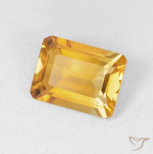 Citrino Laranja Dourada Natural 1.51ct, Corte Octógono / Esmeralda, VVS-VS