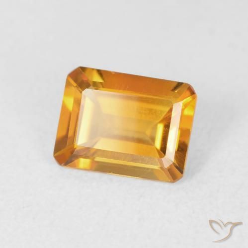 Citrino Laranja escuro-dourado Natural 1.23ct, Corte Octógono / Esmeralda, VVS-VS
