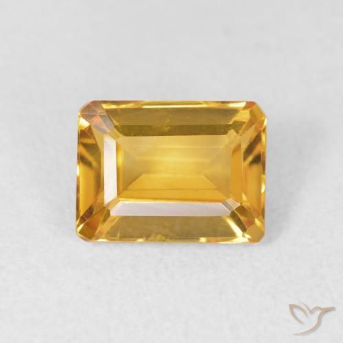 1.58ct Natural Dourado médio Citrino, Corte Esmeralda, VVS-VS