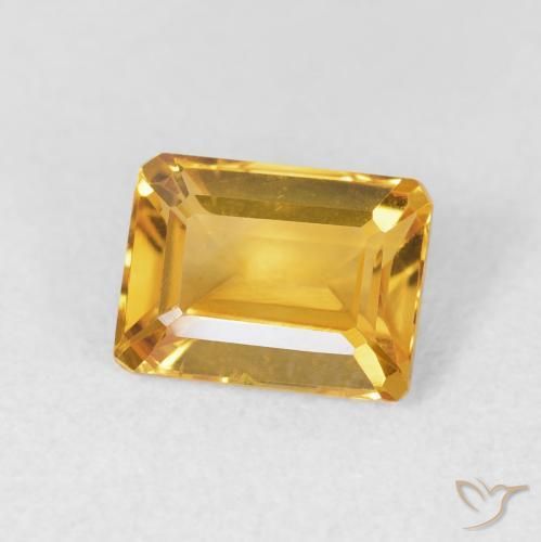 Citrino Dourado médio Natural 1.58ct, Corte Octógono / Esmeralda, VVS-VS