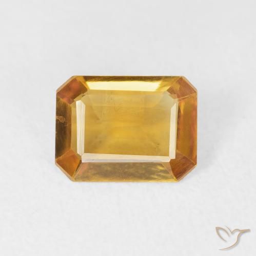 1.05ct Natural Laranja Dourado Profundo Citrino, Corte Esmeralda, VVS-VS