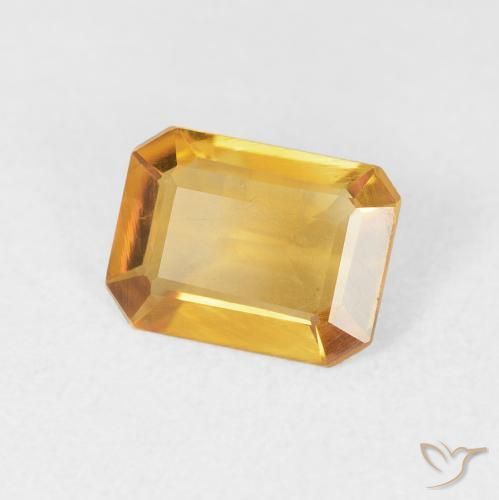 Citrino Laranja Dourado Profundo Natural 1.05ct, Corte Octógono / Esmeralda, VVS-VS