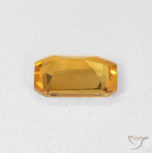 Citrino Laranja Dourado Profundo Natural 1.05ct, Corte Octógono / Esmeralda, VVS-VS