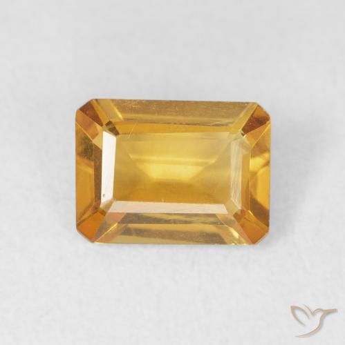 1.29ct Natural Laranja Dourado Profundo Citrino, Corte Esmeralda, VVS-VS