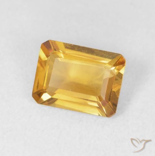 Citrino Laranja Dourado Profundo Natural 1.29ct, Corte Octógono / Esmeralda, VVS-VS