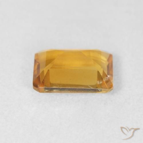Citrino Laranja Dourado Profundo Natural 1.29ct, Corte Octógono / Esmeralda, VVS-VS