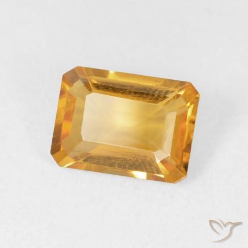 Citrino Medium Light Orange-Gold Natural 1.40ct, Corte Octógono / Esmeralda, VVS