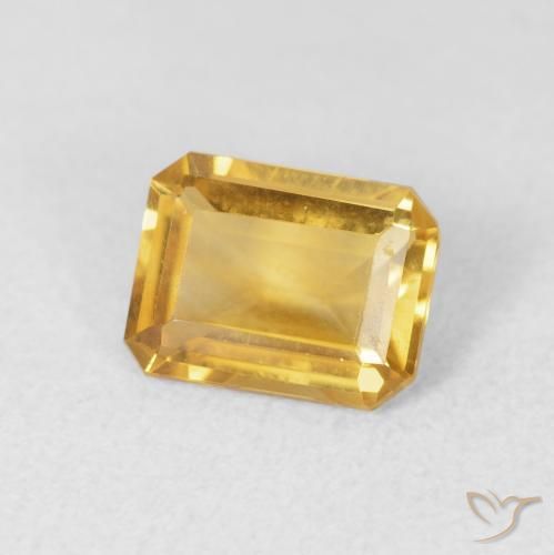 Citrino ouro médio Natural 1.25ct, Corte Octógono / Esmeralda, VVS