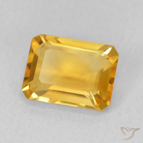 Citrino Medium Light Orange-Gold Natural 1.54ct, Corte Octógono / Esmeralda, VVS