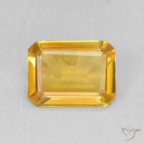 1.09ct Natural Dourado médio Citrino, Corte Esmeralda, VVS