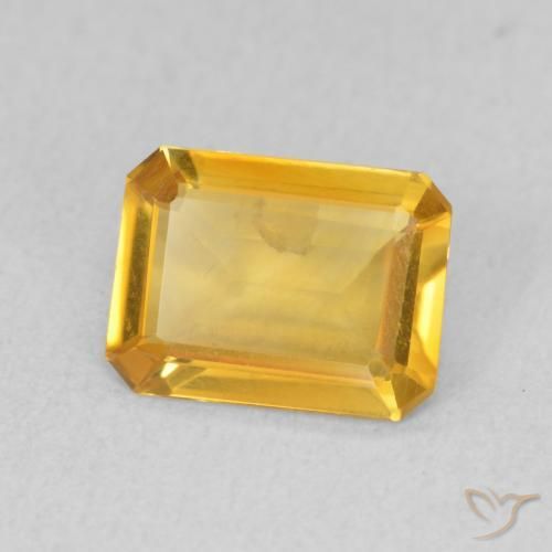 Citrino Dourado médio Natural 1.09ct, Corte Octógono / Esmeralda, VVS