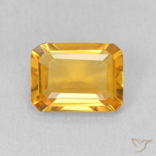 1.21ct Natural Medium Light Orange-Gold Citrino, Corte Esmeralda, VVS