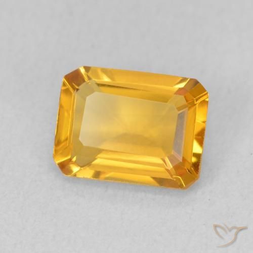 Citrino Medium Light Orange-Gold Natural 1.21ct, Corte Octógono / Esmeralda, VVS
