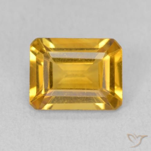 1.38ct Natural Laranja Dourado Profundo Citrino, Corte Esmeralda, VVS-VS