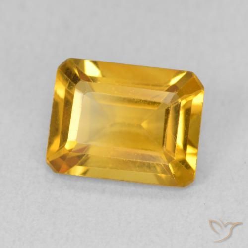 Citrino Laranja Dourado Profundo Natural 1.38ct, Corte Octógono / Esmeralda, VVS-VS