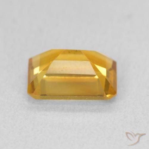 Citrino Laranja Dourado Profundo Natural 1.38ct, Corte Octógono / Esmeralda, VVS-VS