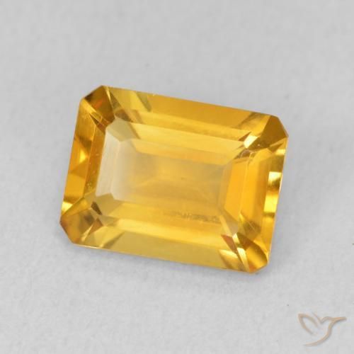 Citrino Laranja Dourada Natural 1.36ct, Corte Octógono / Esmeralda, VVS-VS